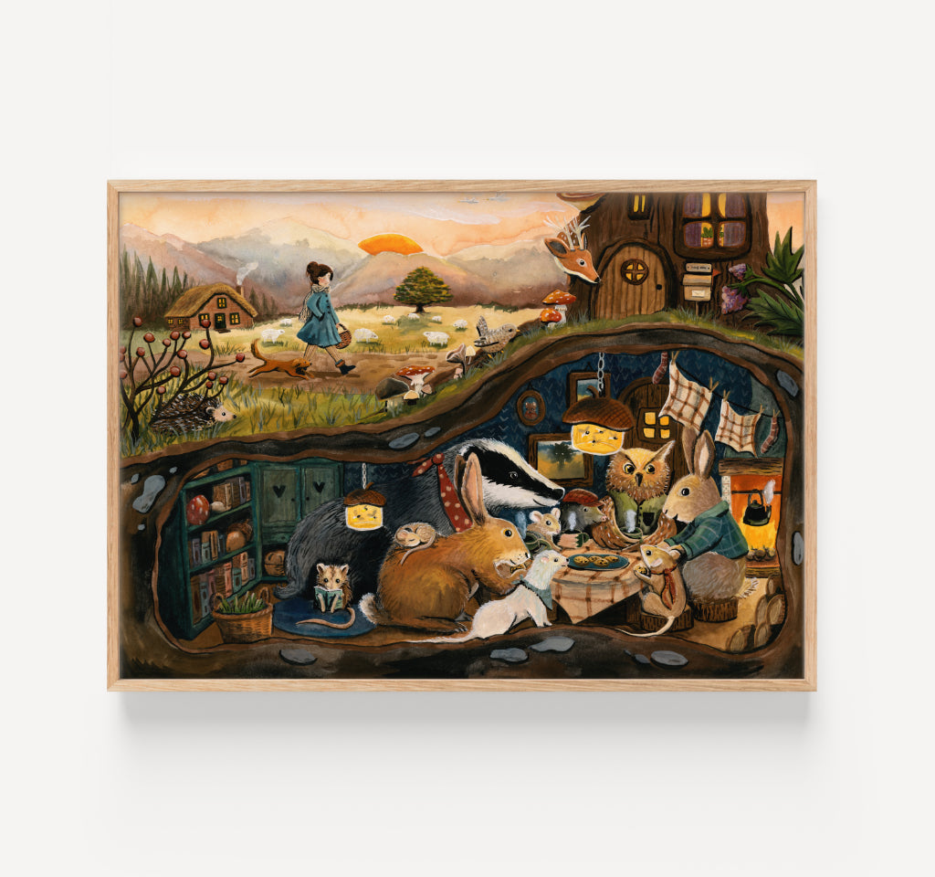 Cosy in the woods - giclée print