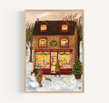 The Christmas bookstore - giclée print