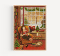 In the Christmas bookstore - giclée print
